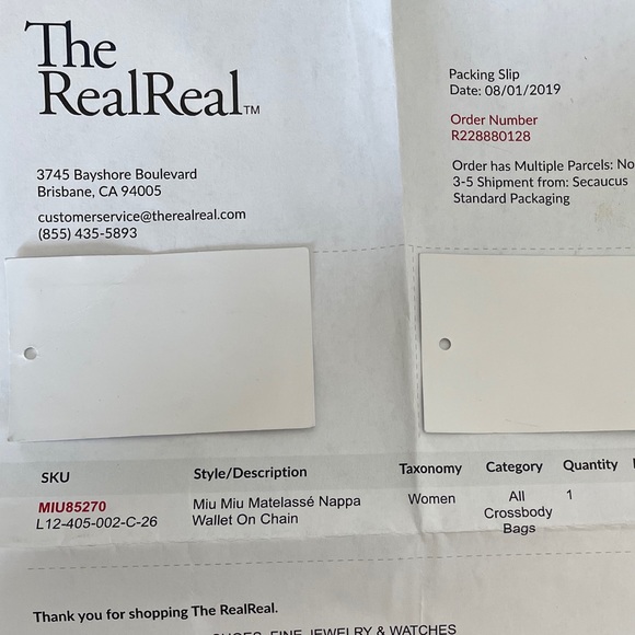 SOLD!Brand New MIU MIU Black Wallet on Chain - Picture 9 of 9